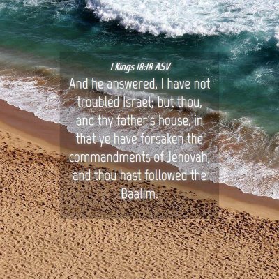 Picture 04 - 1 Kings 18:18 ASV - And he answered, I have not troubled Israel; but - Bible Verse Picture