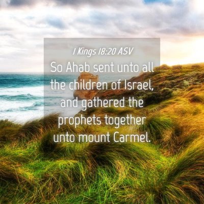 Picture 04 - 1 Kings 18:20 ASV - So Ahab sent unto all the children of Israel, and - Bible Verse Picture