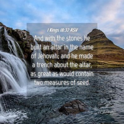 Picture 04 - 1 Kings 18:32 ASV - And with the stones he built an altar in the name - Bible Verse Picture