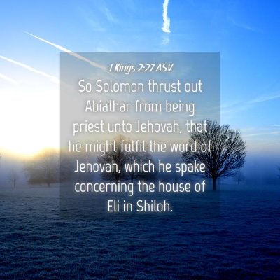 Picture 04 - 1 Kings 2:27 ASV - So Solomon thrust out Abiathar from being priest - Bible Verse Picture