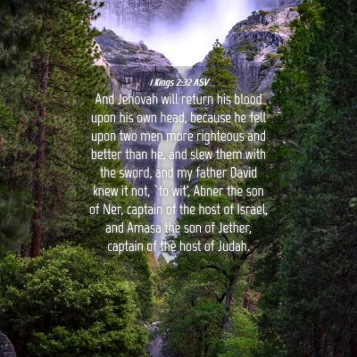 Picture 04 - 1 Kings 2:32 ASV - And Jehovah will return his blood upon his own - Bible Verse Picture