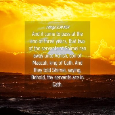 Picture 04 - 1 Kings 2:39 ASV - And it came to pass at the end of three years, - Bible Verse Picture