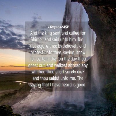 Picture 04 - 1 Kings 2:42 ASV - And the king sent and called for Shimei, and said - Bible Verse Picture