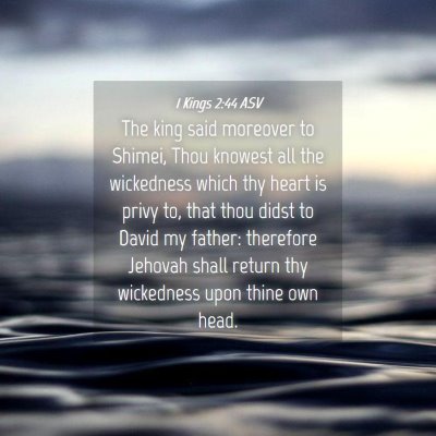 Picture 04 - 1 Kings 2:44 ASV - The king said moreover to Shimei, Thou knowest - Bible Verse Picture