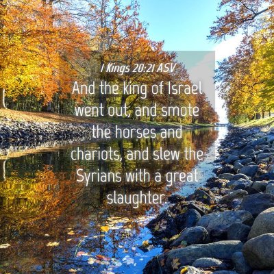 Picture 04 - 1 Kings 20:21 ASV - And the king of Israel went out, and smote the - Bible Verse Picture