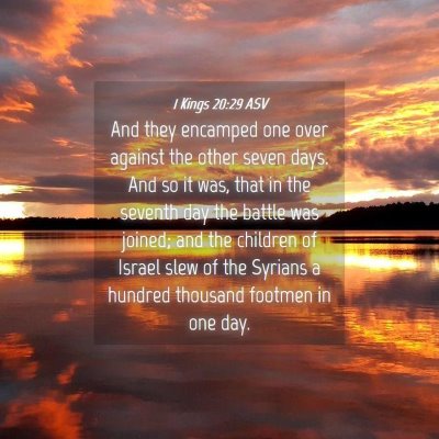 Picture 04 - 1 Kings 20:29 ASV - And they encamped one over against the other - Bible Verse Picture