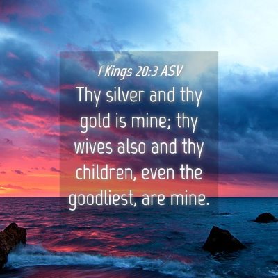 Picture 04 - 1 Kings 20:3 ASV - Thy silver and thy gold is mine; thy wives also - Bible Verse Picture