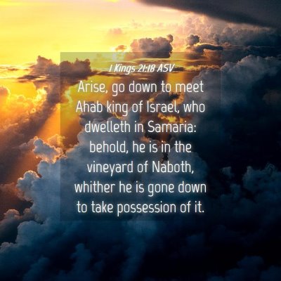 Picture 04 - 1 Kings 21:18 ASV - Arise, go down to meet Ahab king of Israel, who - Bible Verse Picture