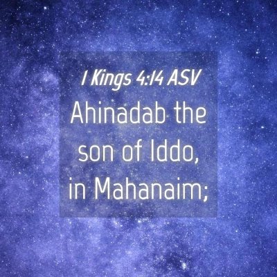 Picture 04 - 1 Kings 4:14 ASV - Ahinadab the son of Iddo, in - Bible Verse Picture