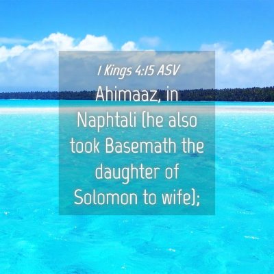 Picture 04 - 1 Kings 4:15 ASV - Ahimaaz, in Naphtali (he also took Basemath the - Bible Verse Picture