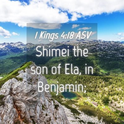 Picture 04 - 1 Kings 4:18 ASV - Shimei the son of Ela, in - Bible Verse Picture