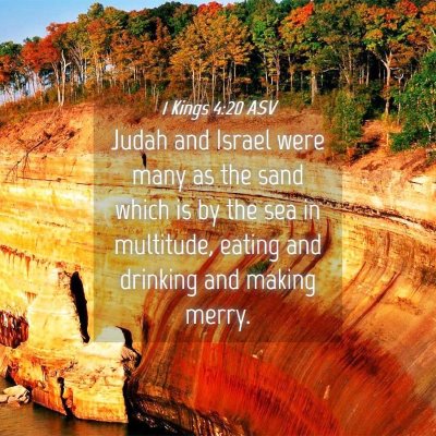 Picture 04 - 1 Kings 4:20 ASV - Judah and Israel were many as the sand which is - Bible Verse Picture