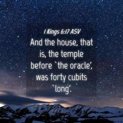 Picture 04 - 1 Kings 6:17 ASV - And the house, that is, the temple before `the - Bible Verse Picture