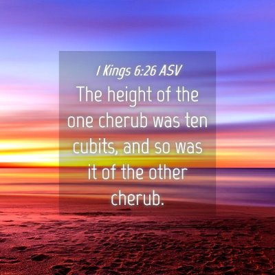 Picture 04 - 1 Kings 6:26 ASV - The height of the one cherub was ten cubits, and - Bible Verse Picture