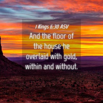 Picture 04 - 1 Kings 6:30 ASV - And the floor of the house he overlaid with gold, - Bible Verse Picture