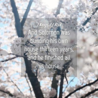 Picture 04 - 1 Kings 7:1 ASV - And Solomon was building his own house thirteen - Bible Verse Picture
