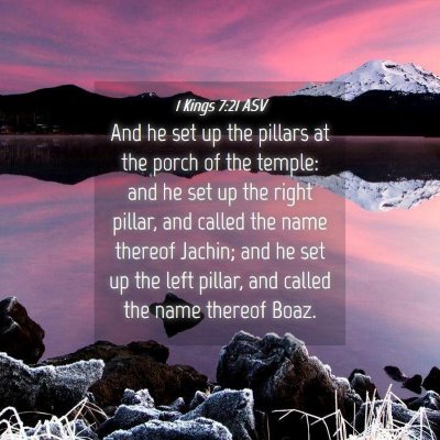 Picture 04 - 1 Kings 7:21 ASV - And he set up the pillars at the porch of the - Bible Verse Picture