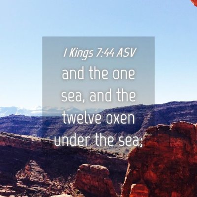 Picture 04 - 1 Kings 7:44 ASV - and the one sea, and the twelve oxen under the - Bible Verse Picture