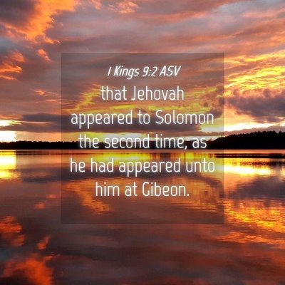 Picture 04 - 1 Kings 9:2 ASV - that Jehovah appeared to Solomon the second time, - Bible Verse Picture