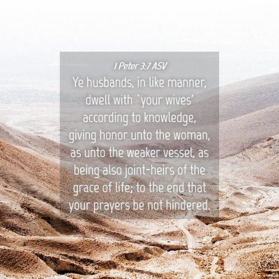 Picture 04 - 1 Peter 3:7 ASV - Ye husbands, in like manner, dwell with `your - Bible Verse Picture