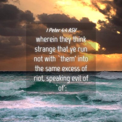 Picture 04 - 1 Peter 4:4 ASV - wherein they think strange that ye run not with - Bible Verse Picture