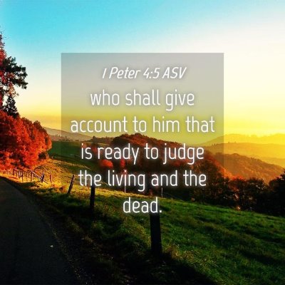 Picture 04 - 1 Peter 4:5 ASV - who shall give account to him that is ready to - Bible Verse Picture