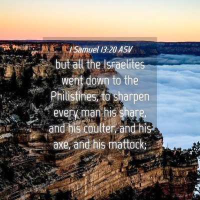 Picture 04 - 1 Samuel 13:20 ASV - but all the Israelites went down to the - Bible Verse Picture