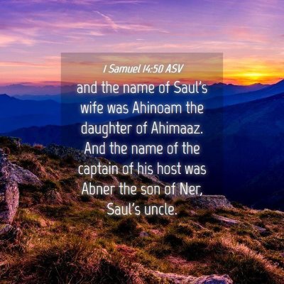 Picture 04 - 1 Samuel 14:50 ASV - and the name of Saul's wife was Ahinoam the - Bible Verse Picture