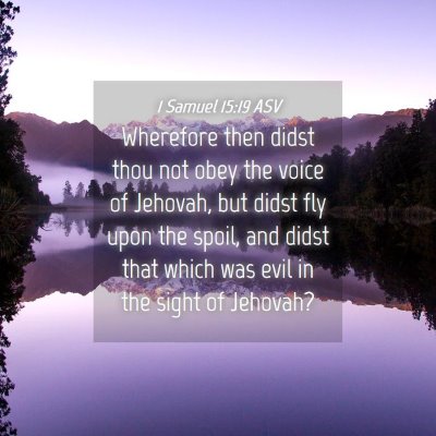 Picture 04 - 1 Samuel 15:19 ASV - Wherefore then didst thou not obey the voice of - Bible Verse Picture