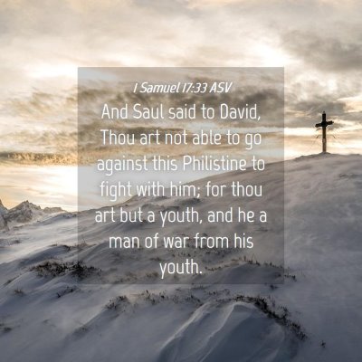 Picture 04 - 1 Samuel 17:33 ASV - And Saul said to David, Thou art not able to go - Bible Verse Picture