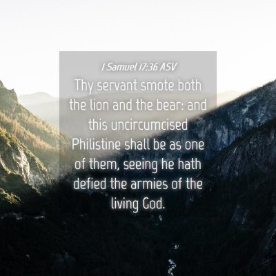 Picture 04 - 1 Samuel 17:36 ASV - Thy servant smote both the lion and the bear: and - Bible Verse Picture
