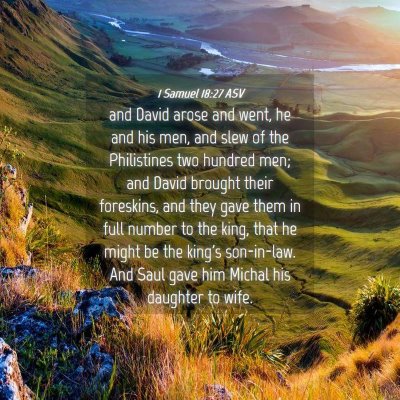 Picture 04 - 1 Samuel 18:27 ASV - and David arose and went, he and his men, and - Bible Verse Picture