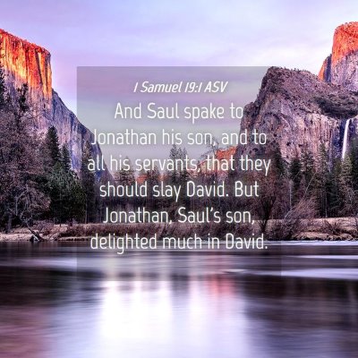 Picture 04 - 1 Samuel 19:1 ASV - And Saul spake to Jonathan his son, and to all - Bible Verse Picture