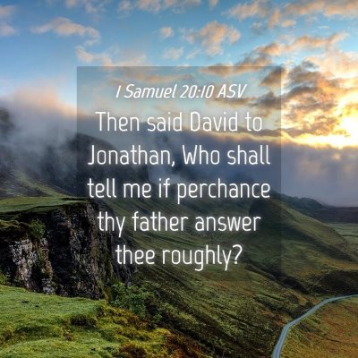 Picture 04 - 1 Samuel 20:10 ASV - Then said David to Jonathan, Who shall tell me if - Bible Verse Picture