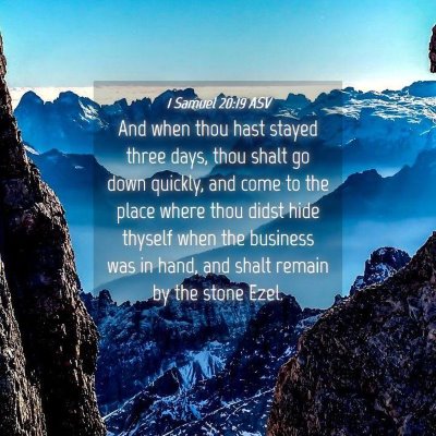 Picture 04 - 1 Samuel 20:19 ASV - And when thou hast stayed three days, thou shalt - Bible Verse Picture