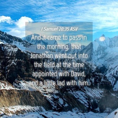 Picture 04 - 1 Samuel 20:35 ASV - And it came to pass in the morning, that Jonathan - Bible Verse Picture