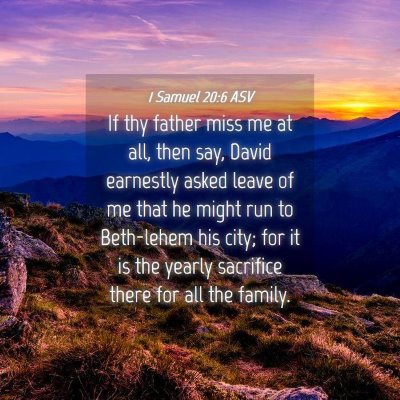 Picture 04 - 1 Samuel 20:6 ASV - If thy father miss me at all, then say, David - Bible Verse Picture