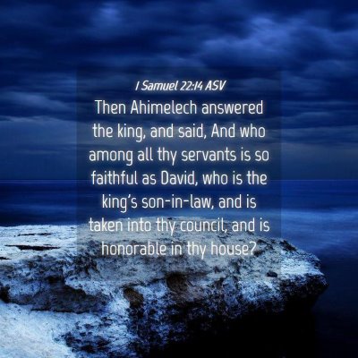 Picture 04 - 1 Samuel 22:14 ASV - Then Ahimelech answered the king, and said, And - Bible Verse Picture