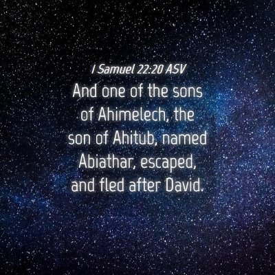 Picture 04 - 1 Samuel 22:20 ASV - And one of the sons of Ahimelech, the son of - Bible Verse Picture