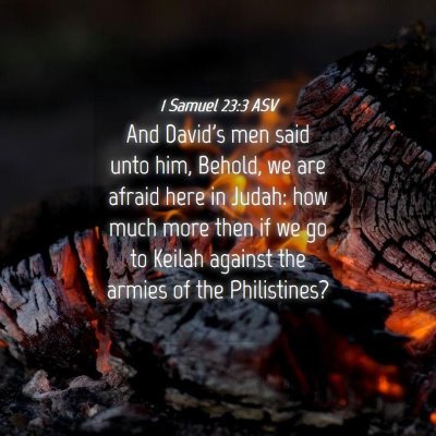 Picture 04 - 1 Samuel 23:3 ASV - And David's men said unto him, Behold, we are - Bible Verse Picture