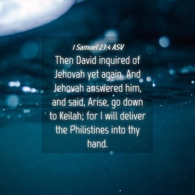 Picture 04 - 1 Samuel 23:4 ASV - Then David inquired of Jehovah yet again. And - Bible Verse Picture