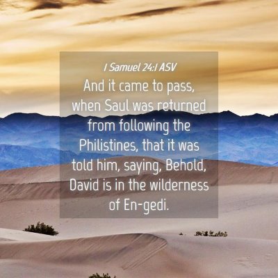 Picture 04 - 1 Samuel 24:1 ASV - And it came to pass, when Saul was returned from - Bible Verse Picture