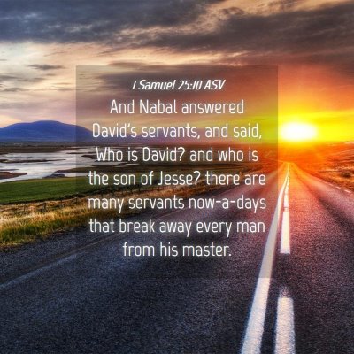 Picture 04 - 1 Samuel 25:10 ASV - And Nabal answered David's servants, and said, - Bible Verse Picture