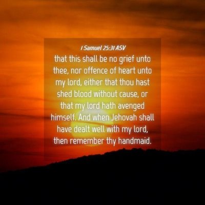 Picture 04 - 1 Samuel 25:31 ASV - that this shall be no grief unto thee, nor - Bible Verse Picture