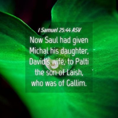 Picture 04 - 1 Samuel 25:44 ASV - Now Saul had given Michal his daughter, David's - Bible Verse Picture