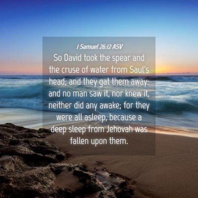 Picture 04 - 1 Samuel 26:12 ASV - So David took the spear and the cruse of water - Bible Verse Picture