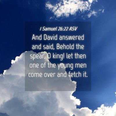 Picture 04 - 1 Samuel 26:22 ASV - And David answered and said, Behold the spear, O - Bible Verse Picture