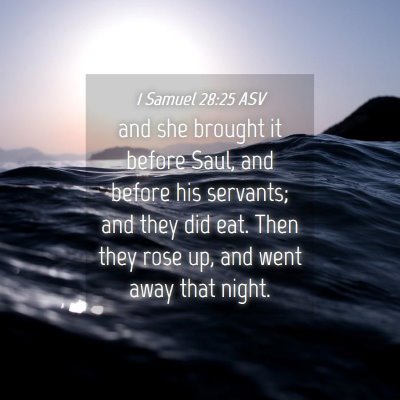Picture 04 - 1 Samuel 28:25 ASV - and she brought it before Saul, and before his - Bible Verse Picture