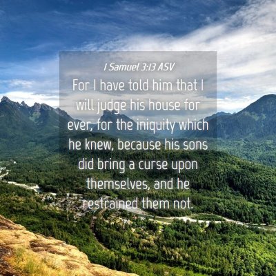 Picture 04 - 1 Samuel 3:13 ASV - For I have told him that I will judge his house - Bible Verse Picture