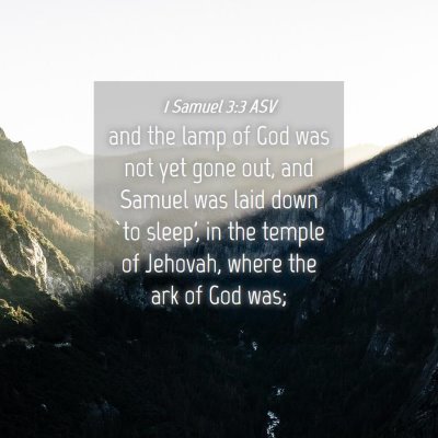 Picture 04 - 1 Samuel 3:3 ASV - and the lamp of God was not yet gone out, and - Bible Verse Picture